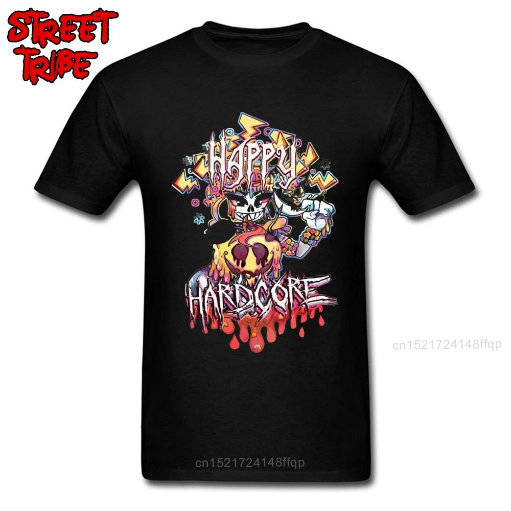 Футболка с рисунком Хэппи хардкор Мужская футболка Мультяшные комиксы футболки