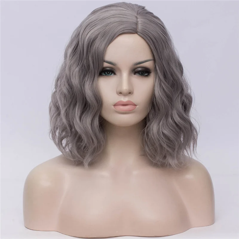 MSI Wigs женские розовые парики Короткие вьющиеся термостойкие 14 дюймов Синтетические волосы зеленый парик для черно-белых женщин косплей боб парики