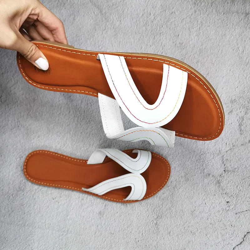 Женские пляжные сандалии больших размеров Летние удобные шлепанцы без застежки