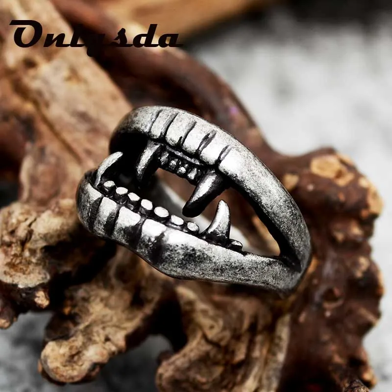 Onlysda готическое античное кольцо вампира из нержавеющей стали с фиолетовым цветом