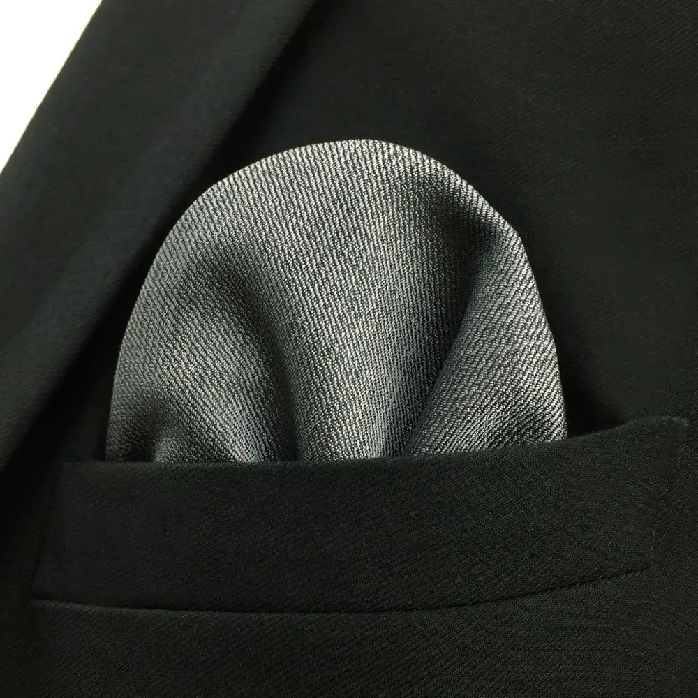 C20 серый однотонный Шелковый мужской галстук модные свадебные аксессуары Hanky