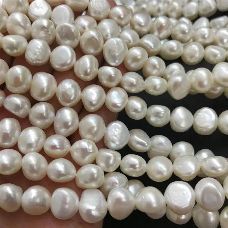 wholesale around AAA 9X11mm Natural 14&quot white baroque freshwater pearl | Украшения и аксессуары