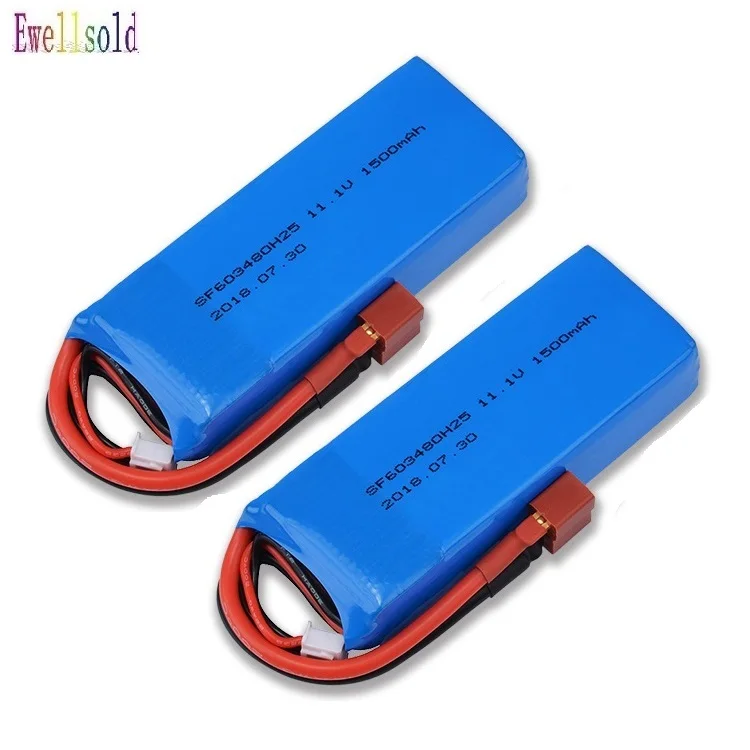Ewellsold 11 1 В 1500 мА/ч 25C Lipo Батарея для WLtoys V950 RC модели самолетов вертолётом и V мА