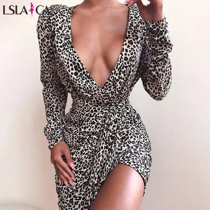 Новинка Осень зима модное сексуальное облегающее платье с глубоким V образным