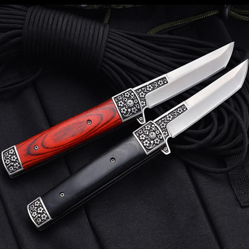 

9.45'' New Damascus Tactical Folding Knife Pocket Outdoor Survival Hunting Camping Quick Open Steel Blade Knifes Military Knives