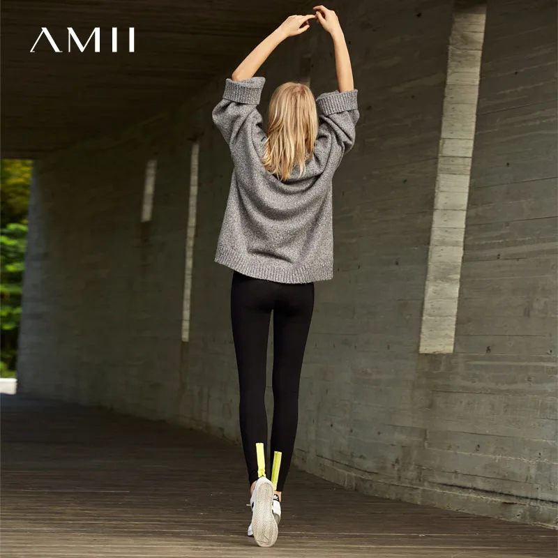 Женские леггинсы Amii повседневные однотонные облегающие брюки карандаш с