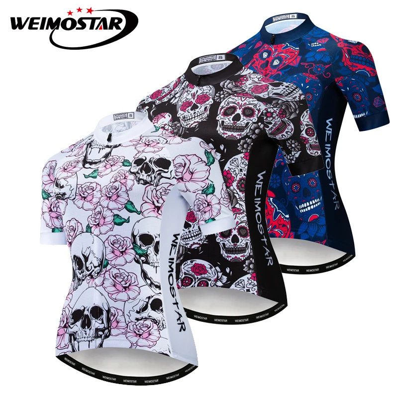 Быстросохнущая велосипедная Джерси с черепом женская одежда для