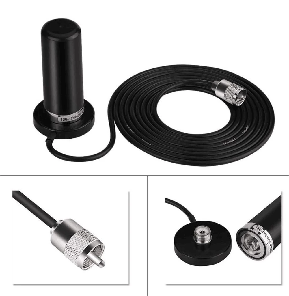 HH-N2RS Mini Dual-Band Antenna Magnetic Mount PL-259 UHF/VHF Set for Car Mobile Radio