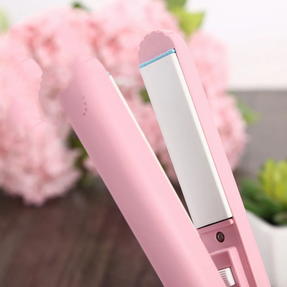 Мини-выпрямитель для волос утюжок завивки керамические турмалиновые пластины