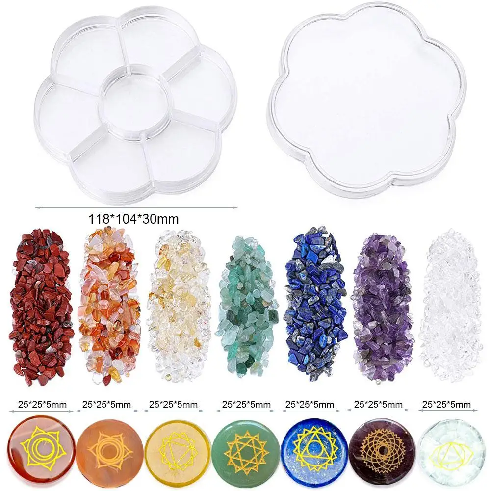 Набор семь чакр натуральный кристалл драгоценный камень агат Йога