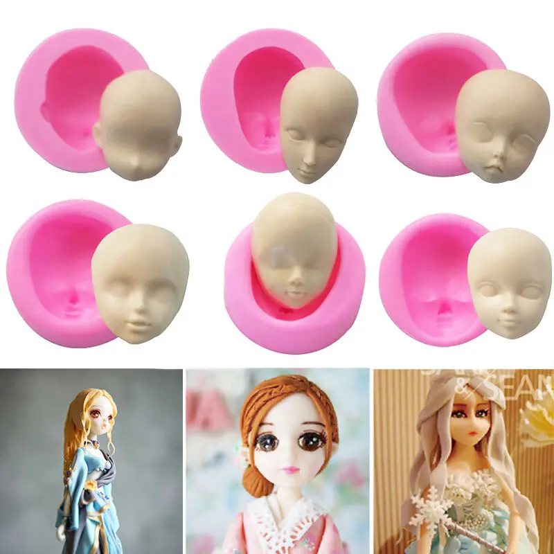 Формы из полимерной глины 3D Силиконовый гель BJD человеческие куклы голова лицо