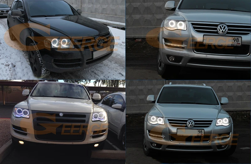 

For Volkswagen VW Touareg 7L 2003 2004 2005 2006 2007 2008 2009 2010 RF remote Bluetooth APP Multi-Color RGB led angel eyes kit