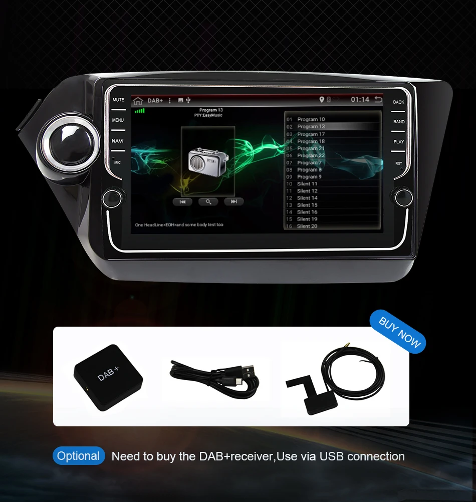 Eunavi 2 Din Автомобильный мультимедийный плеер gps Android 9 DVD помощи при парковке радио для Kia k2 RIO 2010 2011 2012 2013 PX6 4G+ 64G