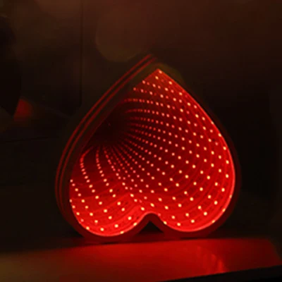heart 3D новинка, светодиодный светильник, сказочный туннель, белый ночник, сердце, звезда, облако, колокольчик, Рождественская елка, косметический зеркальный светильник s для детей, игрушки для малышей - Цвет: heart
