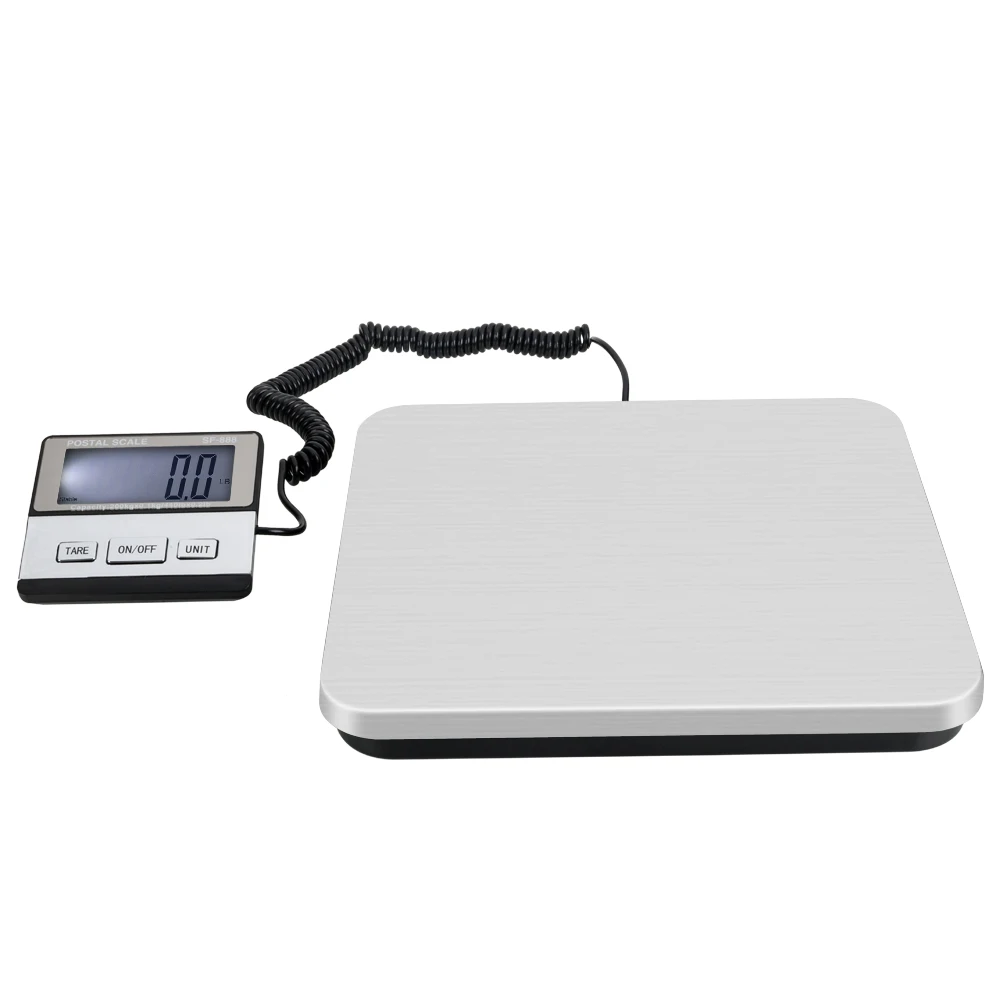 

Мини-электронная шкала 200 кг/50 г белая подсветка LCD Plasti & Стальная Плоская Серебристая простота в эксплуатации легко носить и хранить [US-Stock]