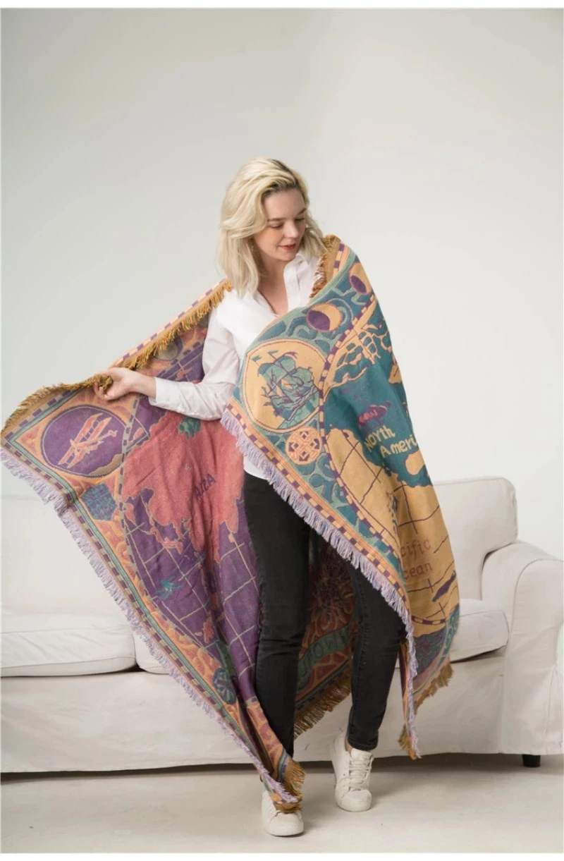 Одеяло Cobert с кисточками многофункциональное украшение для дивана чехол пианино