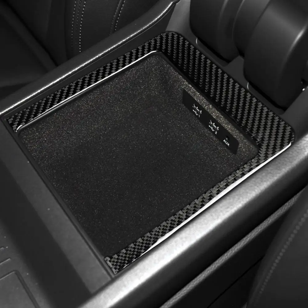 

Interior Sticker Stylish Portable Interior Carbon Fiber Armrest Storage Box Cover Car Decal Car Cover