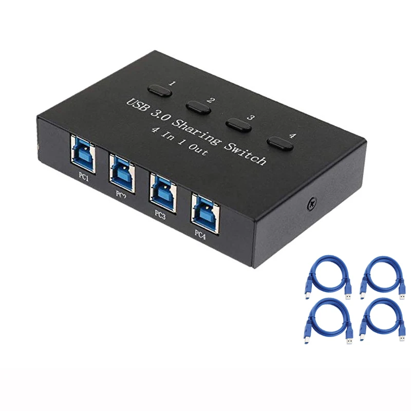 USB 3 0 ручной переключатель-адаптер переключатель железная коробка четыре