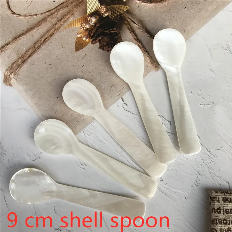 Природный раковины ложка из ракушки Икра Кофе Ложка столовая посуда|Ложки| |