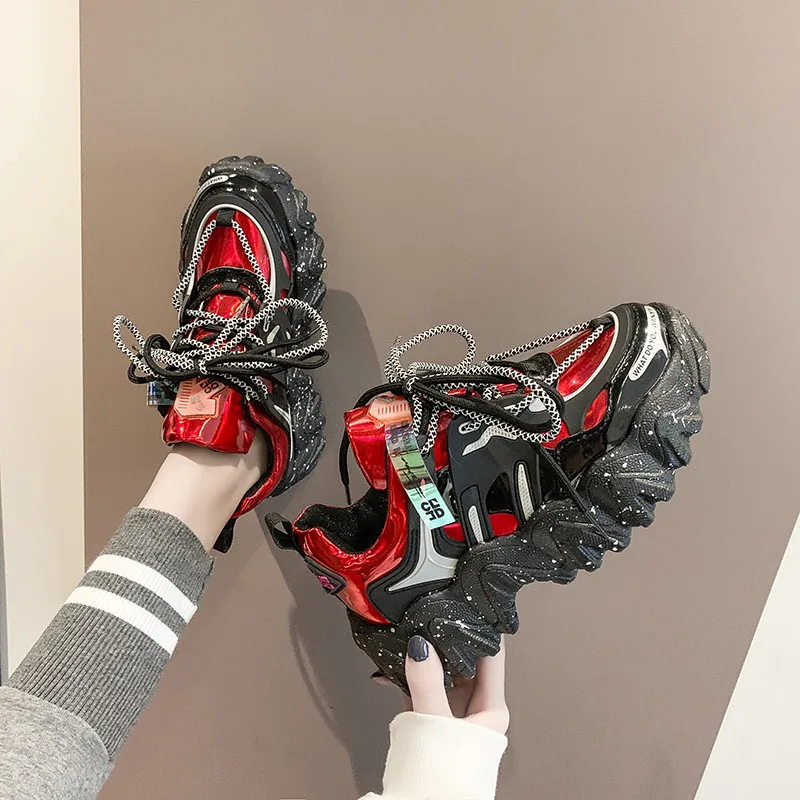 

Dad Shoes Women Ins-Music 2020 New Platform Network Fire Wild Increased Sneakers Intellectual Smoked White Shoes Female