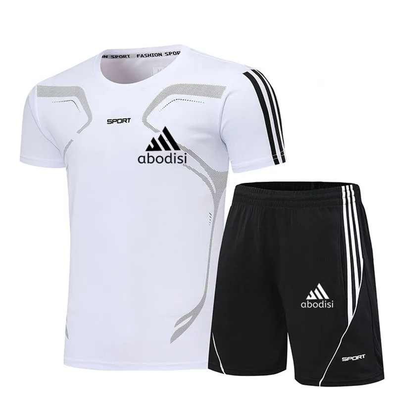 

Summer New Style Men's Brand Quick-Drying Sportswear Men's Suit Fitness Sportswear Short-Sleeved T-Shirt + Shorts 2-Piece Set