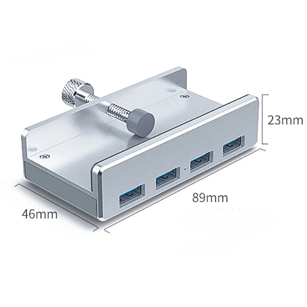 

USB 3.0 Hub Clamp Adapter Multi 4 Ports Desk Clip USB Splitter Adapter Ultra Portable USB Expander for PC Computer