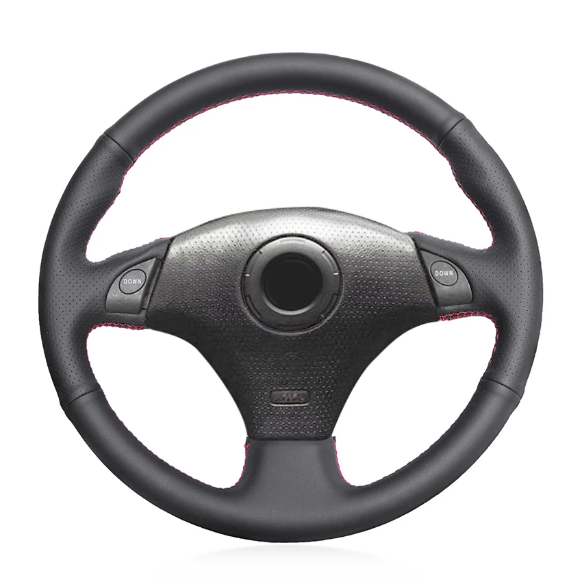 

Hand-stitched Black Genuine Leather Car Steering Wheel Cover for Toyota RAV4 Celica MR2 MR-S Supra Caldina Lexus IS 200 300