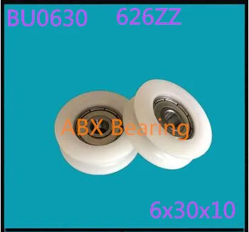 U Groove BU0630 626ZZ 626Z 626 резиновый роликовый подшипник POM 6x30x10 образный для дверей и