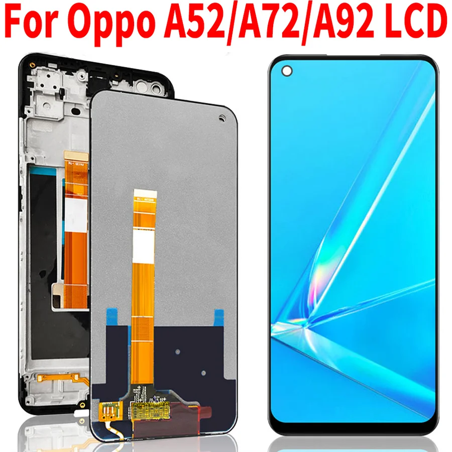 

Оригинальный ЖК-дисплей 6,5 дюйма для Oppo A52 A72 A92 CPH2059 CPH2061 CPH2069 CPH2067 с рамкой дисплей сменный сенсорный дигитайзер экран в сборе