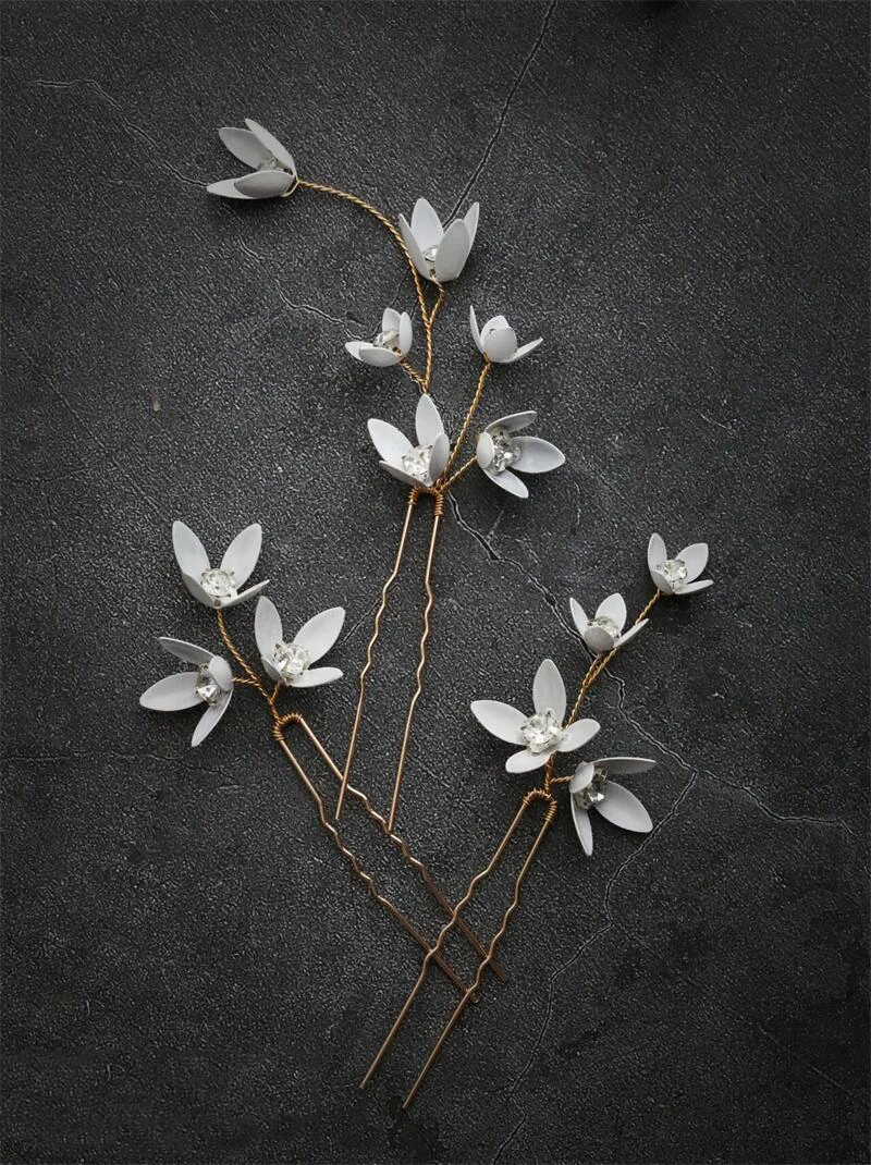 Свадебные аксессуары Белые цветы Заколки Ручной работы Ободки для волос Женские заколки Головные уборы Свадебные украшения Для невест.