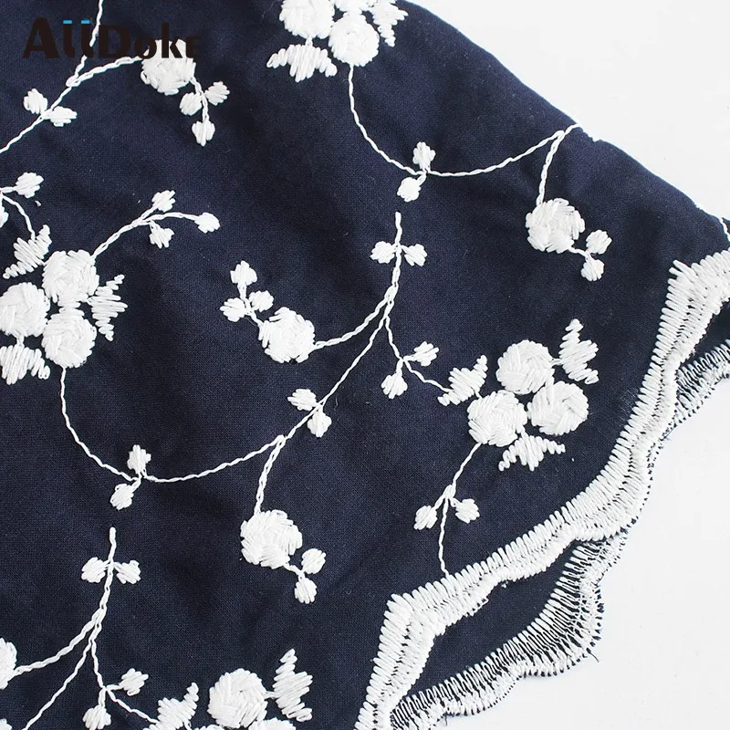 

ALLDOKE vintage casual maxi long dress women summer v neck batwing sleeve high waist embroidery ladies A line dresses vestidos