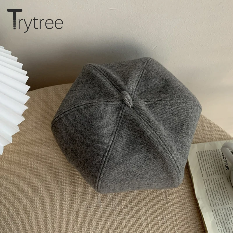 Весна-Осень 2021 женские шапки Trytree повседневные Британские ретро кепки твидовые