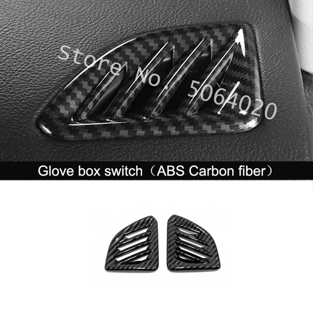 

ABS Carbon fiber Car front Small air outlet Decoration Cover Trim Car Styling Interior Accessories For Ford Edge 2018 2019 2020