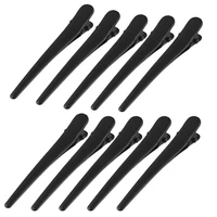 10pcs black plastic single prong hairpins diy hairstyle tool alligator hair clip hair care styling hairdressing hair accessories