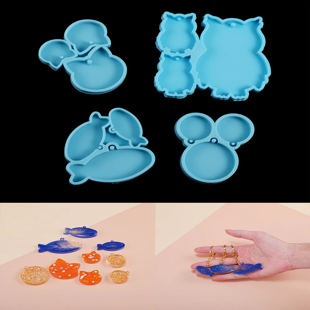 

Animal Pendant Silicone Mold Cat Dog Owl Fish Pendants Epoxy Resin Casting Mould for DIY Resin Craft Jewelry Making Accessories