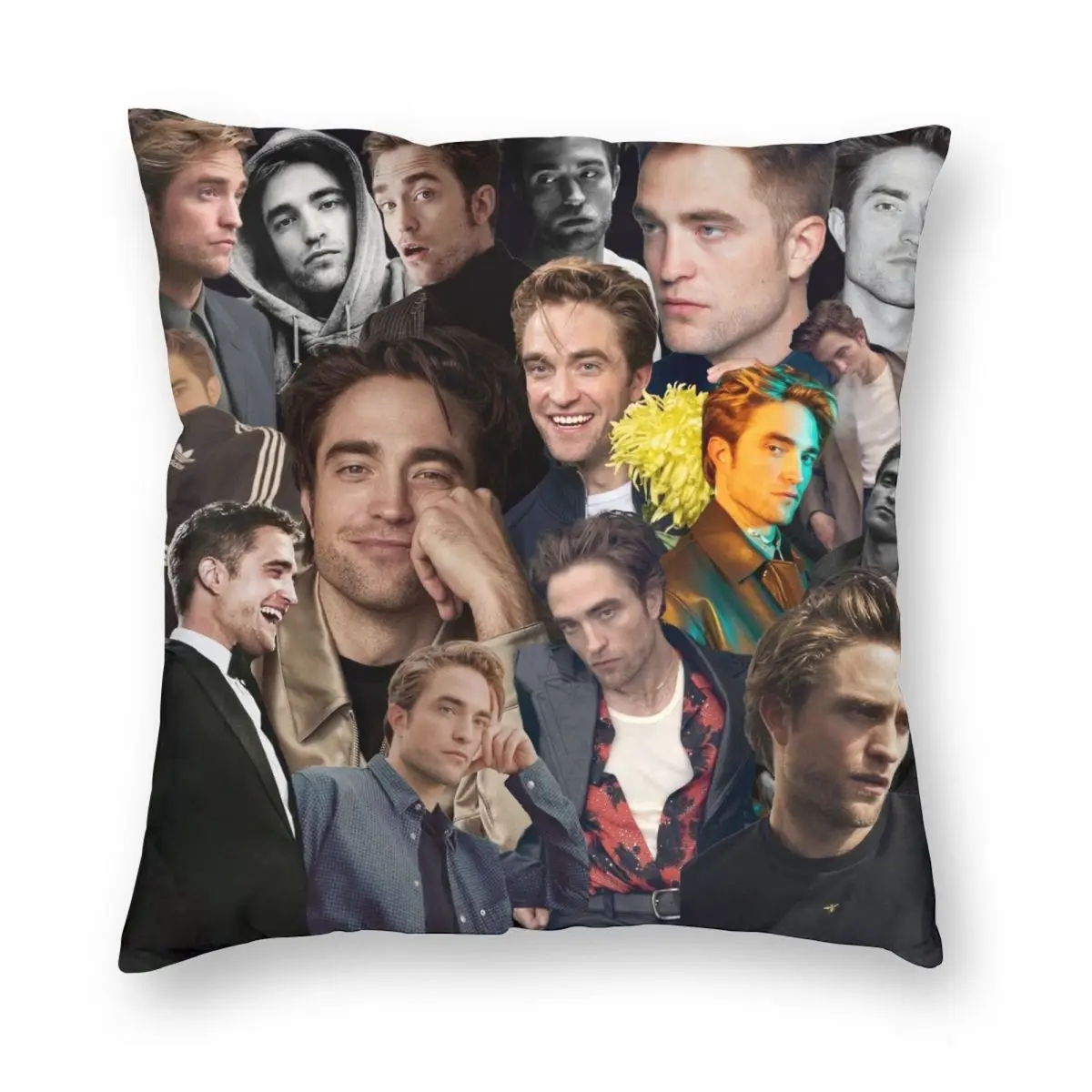 

Robert Pattinson Collage Square Pillowcase Polyester Linen Velvet Pattern Zip Decor Throw Pillow Case Car Cushion Cover 18"
