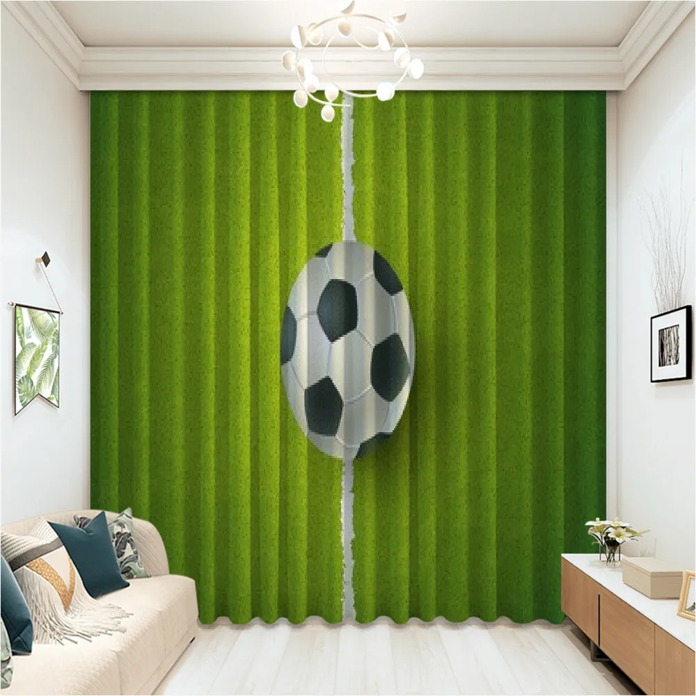 Футбольные игровые Фанаты для мальчиков 2 панели/комплект занавески из ткани