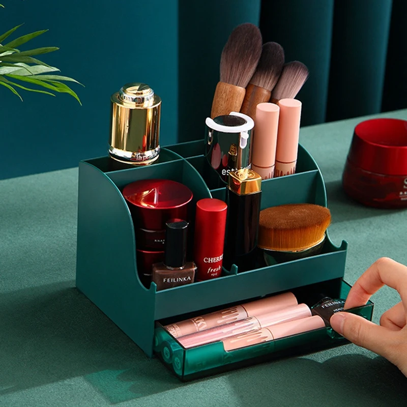 

Plastic Makeup Organizers Storage Box Cosmetic Drawers Jewelry Display Box Case Desktop Make Up Container Boxes Organizer