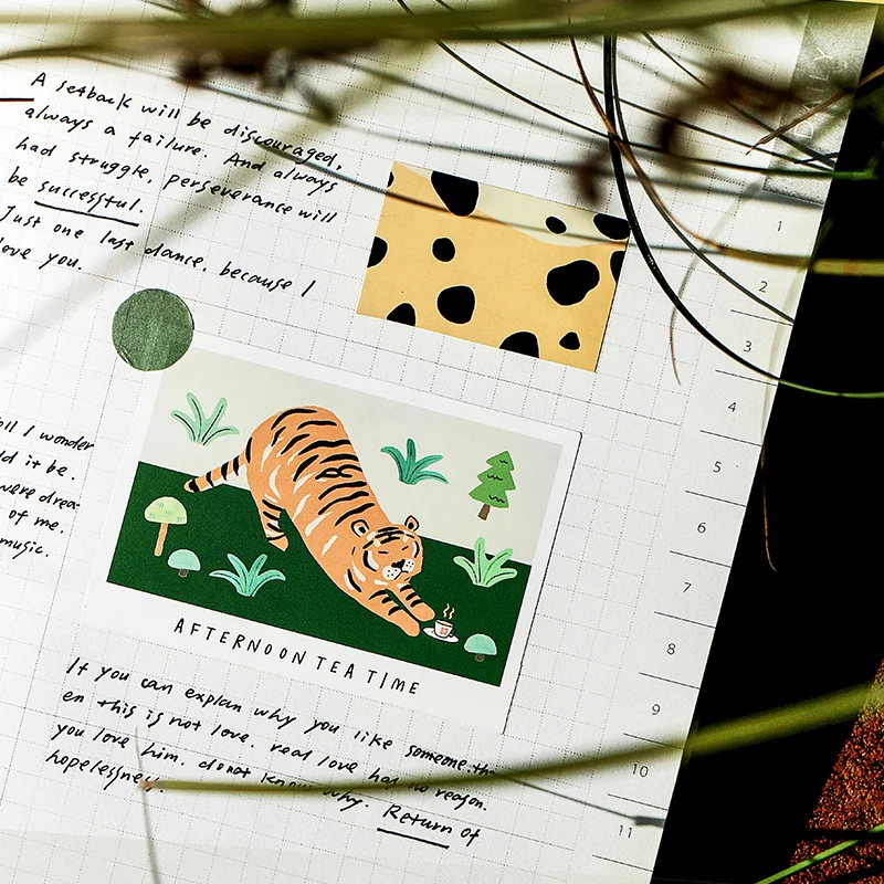 Декоративные записываемые бумажные наклейки серии животных в стиле ретро для