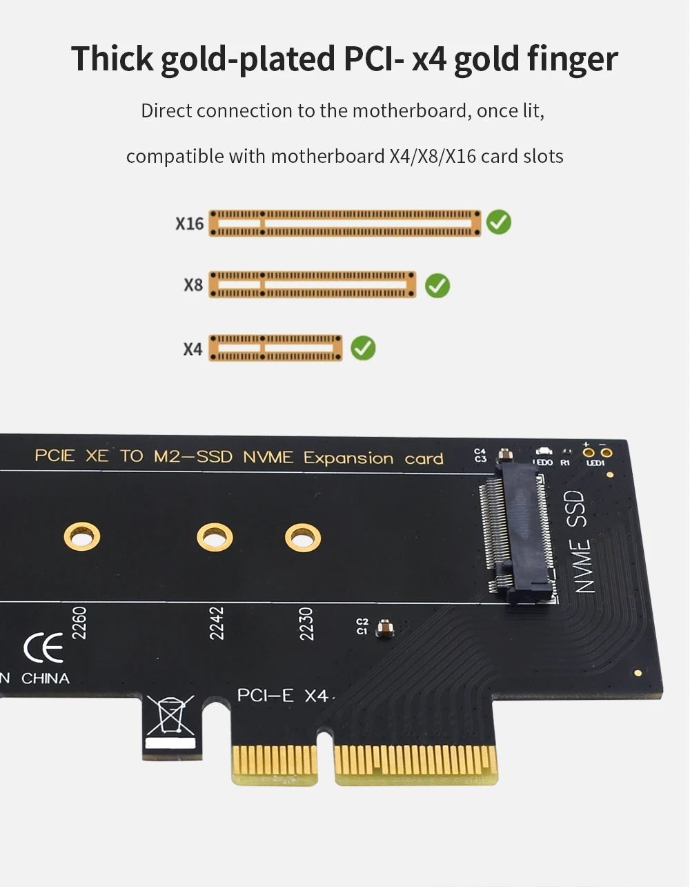 Плата адаптера TISHRIC с одним портом M2 NVME на PCIE 4X плата XE SSD универсальная расширения