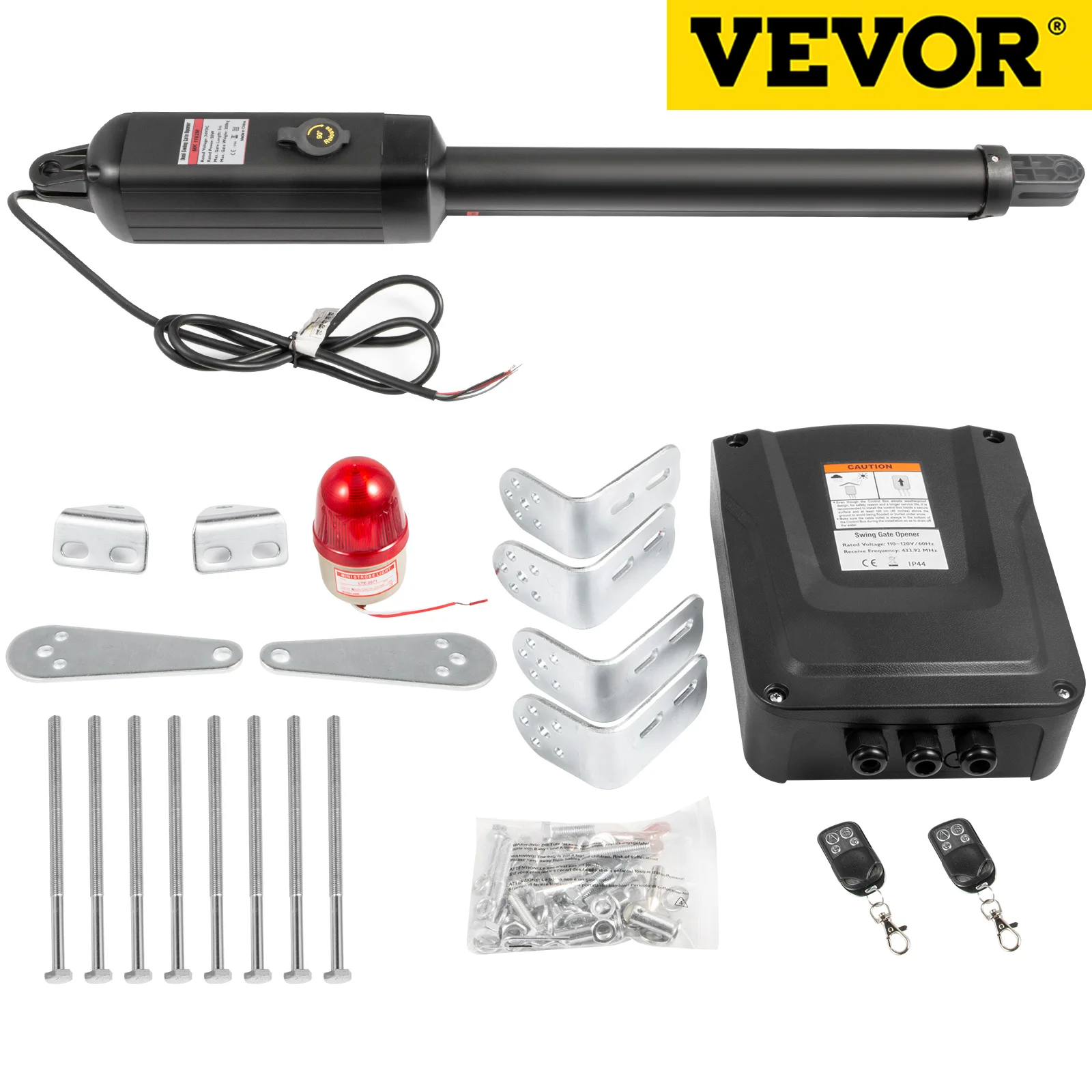 

VEVOR Automatic Gate Opener Single Swing Gate Opener 16 mm/s Speed 80W Automatic Gate Openers With Remote Complete Kit Push/Pull