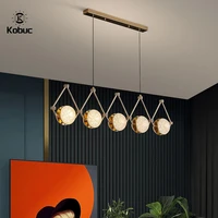 kobuc 2021 new dinging room chandelier nordic luxury tricolor dim hanging pendant light fixture for living room bar restaurant