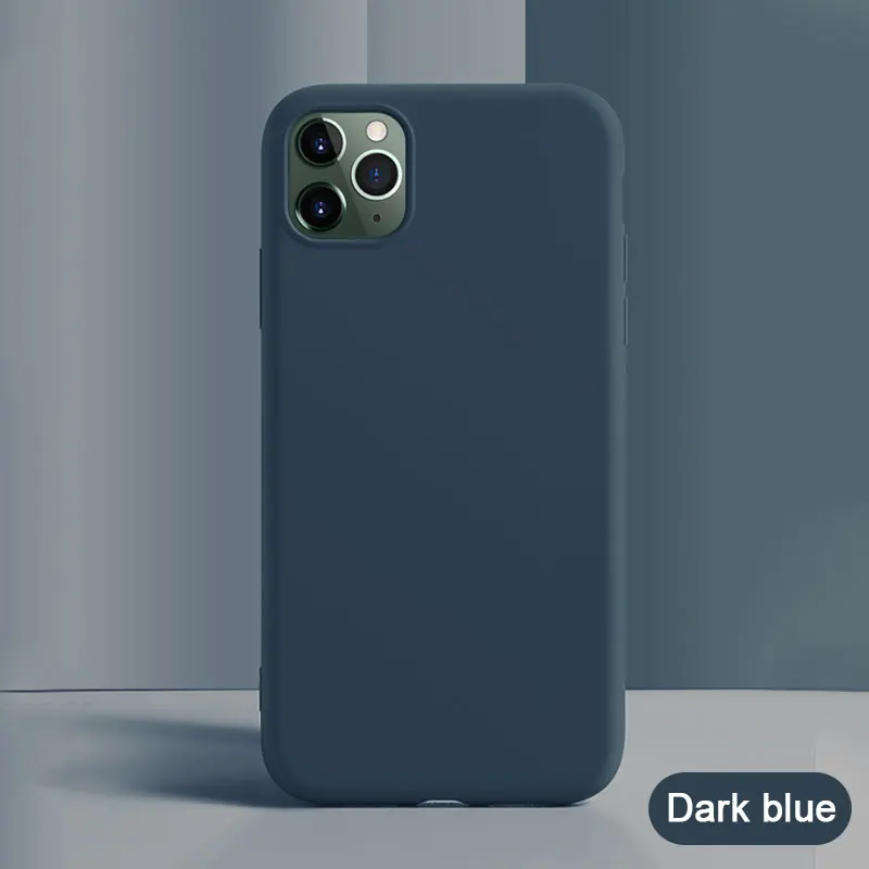 Ультратонкий прозрачный силиконовый чехол для телефона для iphone 11 Pro Max чехол для iphone XR XS Max X 7 8 6 6S Plus мягкая прозрачная задняя крышка из ТПУ - Цвет: Dark Blue