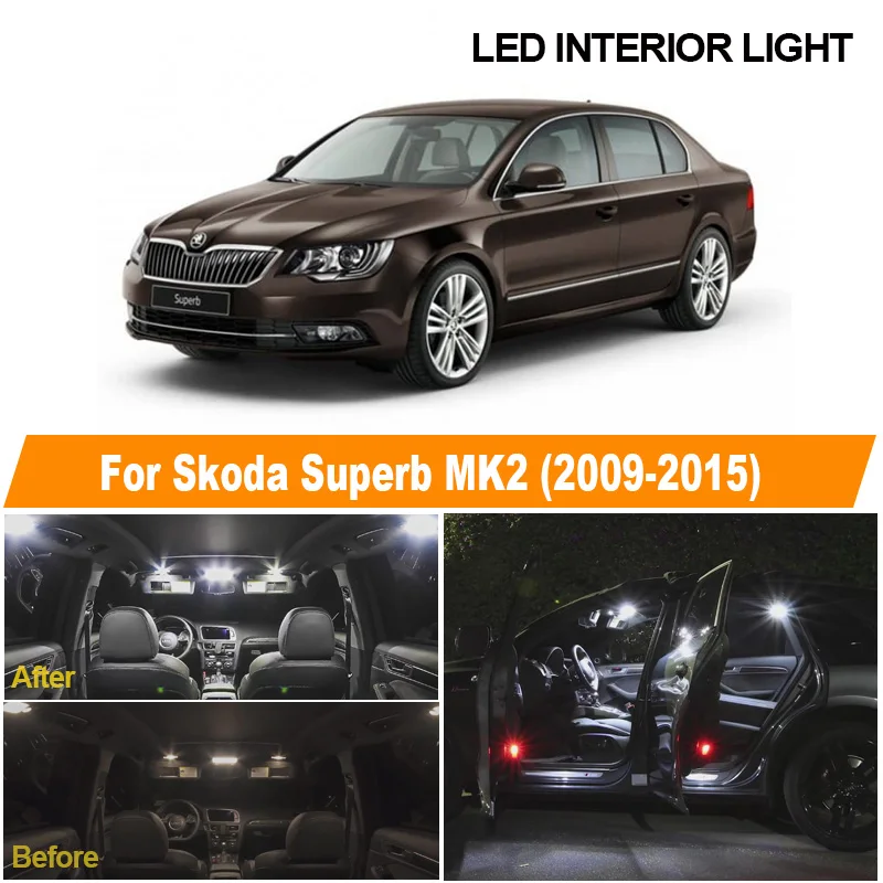 Лампа для освещения салона Skoda Superb MK 2 MKII 2009 2015 21 шт.|Сигнальная лампа| |