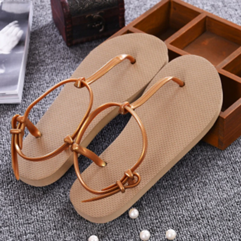 

Women Casual Shoes Fashion Clip Toe Flat Sandals Roman T-strap Peep Toe Slipper Female Beach Flip Flop