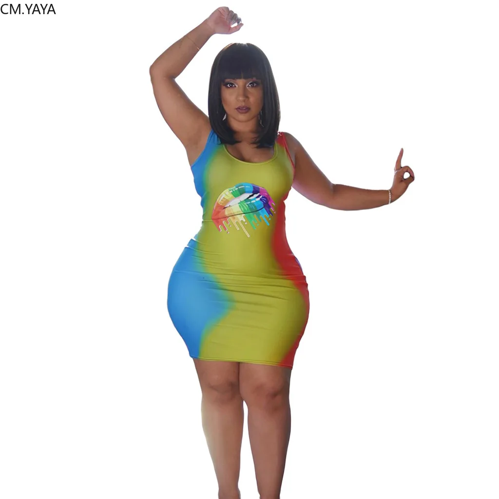 Женское платье миди без рукавов винтажное облегающее с разноцветным принтом