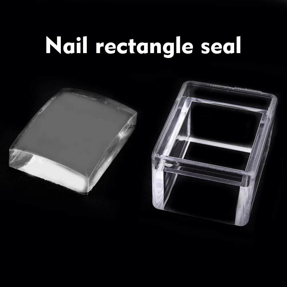 

Nail Stamper Transparent Red Blue Jelly Nail Art Stamper Scraper Set DIY Polish Design Print Silicone Stamp Stamping Tools