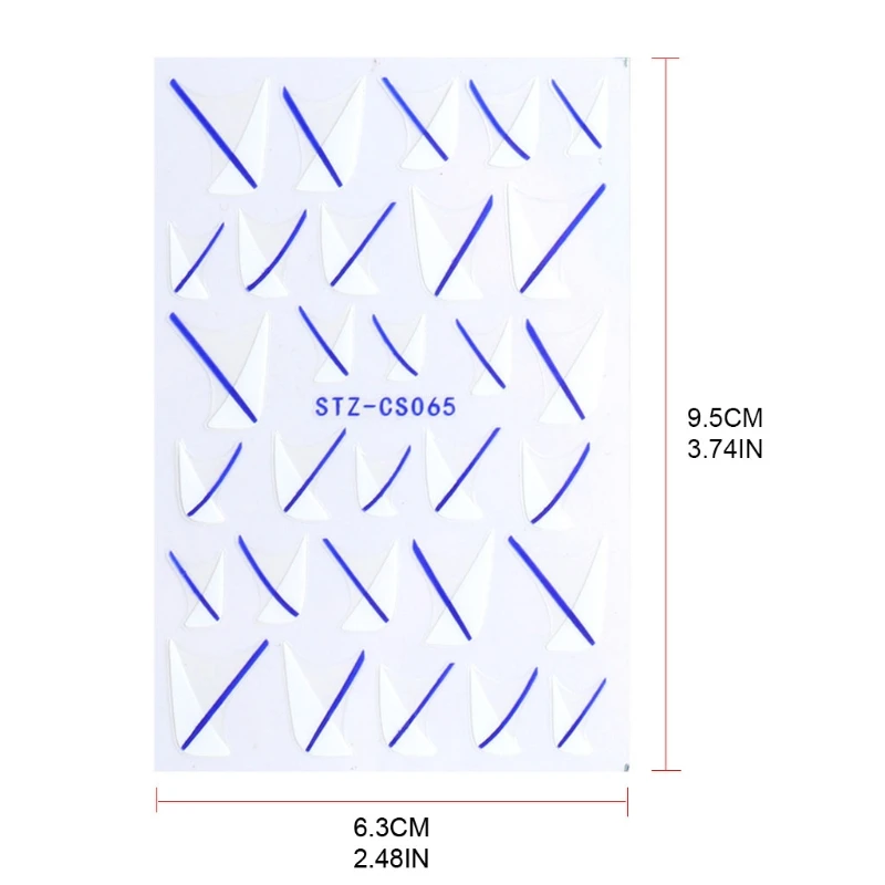 Трафарет для ногтей лента с наклейками волн белый черный зеленый синий | Красота