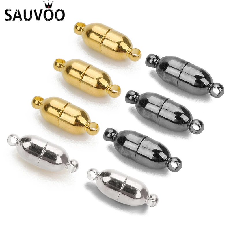 

5-10pcs Ellipse Shape Strong Magnetic Clasps For Leather Bracelets Necklace Connectors Magnetic Buckle Jewelry Making Supplies