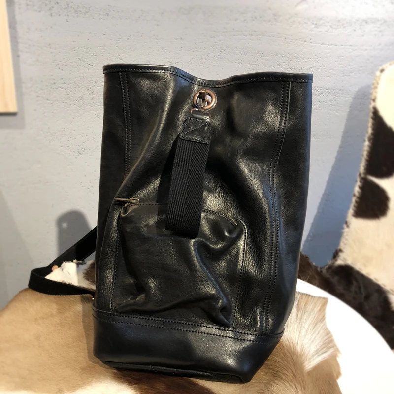 Роскошный винтажный кожаный мужской рюкзак из натуральной кожи в стиле ретро